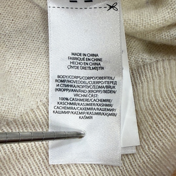 Polo Ralph Lauren Washable Cashmere Sweater Women's XS Cream Slim Crewneck Knit - Picture 4 of 8